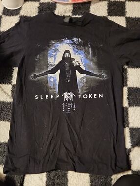 Hot Topic Black Sleep Token Graphic Tee with Blue Accent